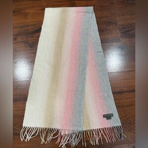 LOUISA PERINI 100% Cashmere Scarf cream pink gray